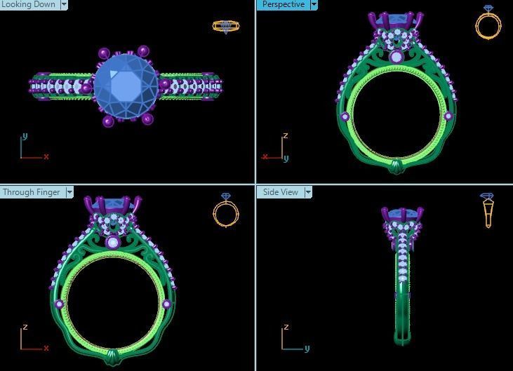 solitaire ring  3D print model_39
