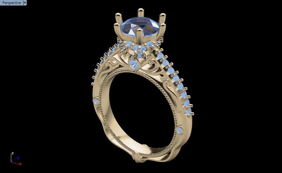 solitaire ring  3D print model_20