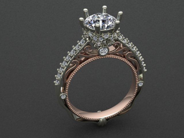 solitaire ring  3D print model_40