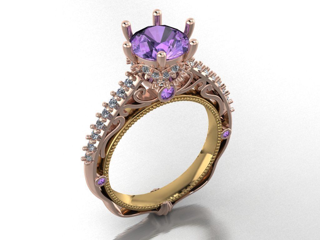 solitaire ring  3D print model_18