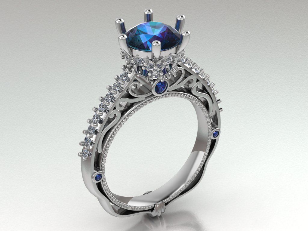solitaire ring  3D print model_5