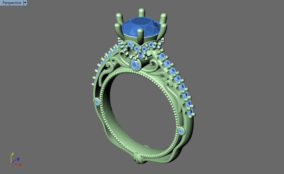 solitaire ring  3D print model_19