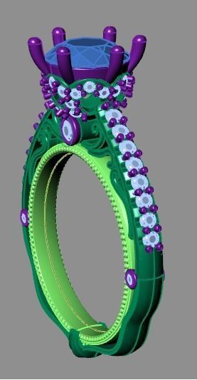 solitaire ring  3D print model_34
