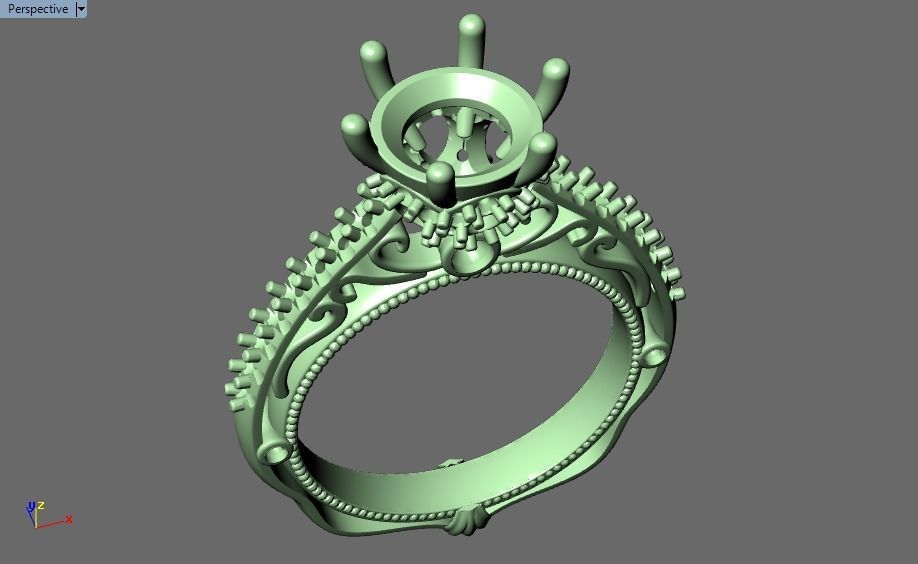 solitaire ring  3D print model_23