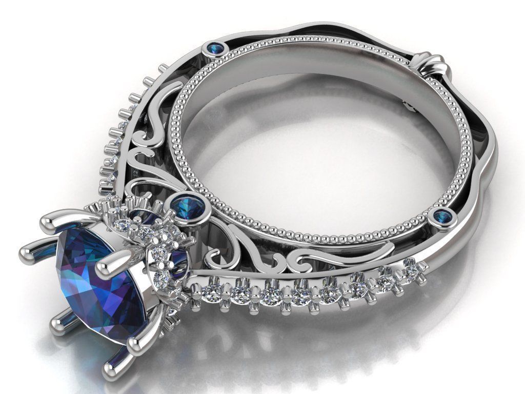 solitaire ring  3D print model_4