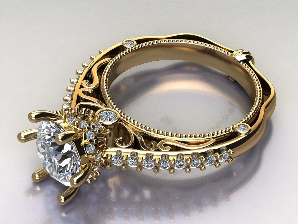 solitaire ring  3D print model_2