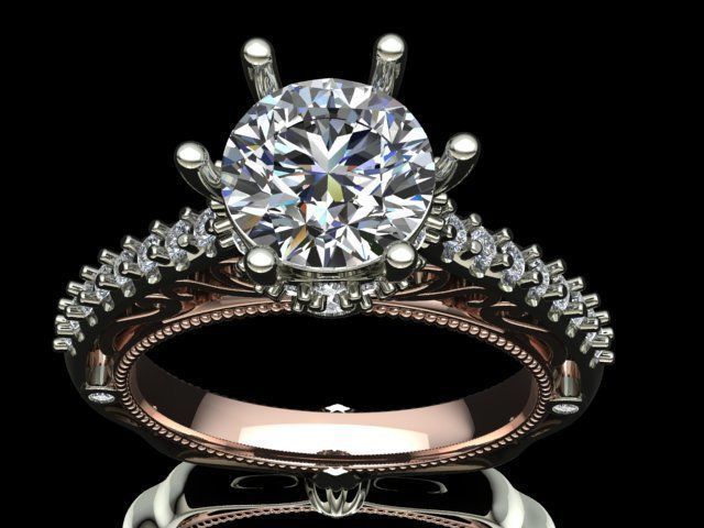 solitaire ring  3D print model_32