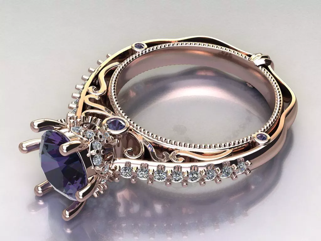 solitaire ring  3D print model_0