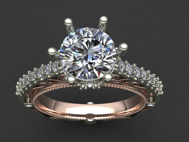 solitaire ring  3D print model_38