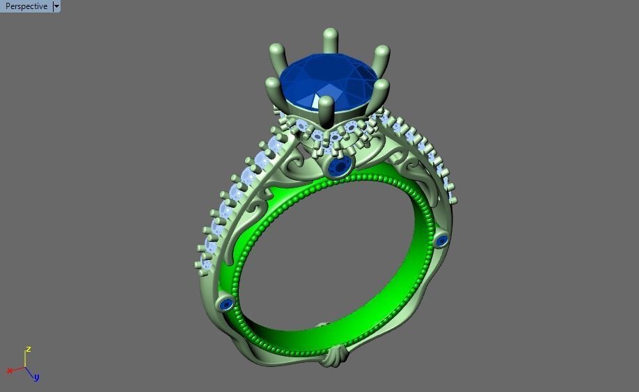 solitaire ring  3D print model_28