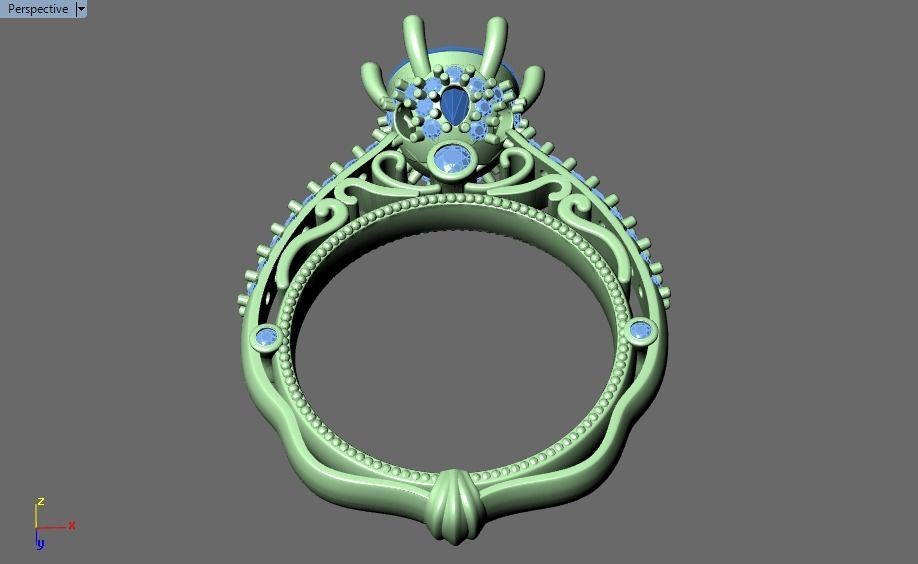 solitaire ring  3D print model_22