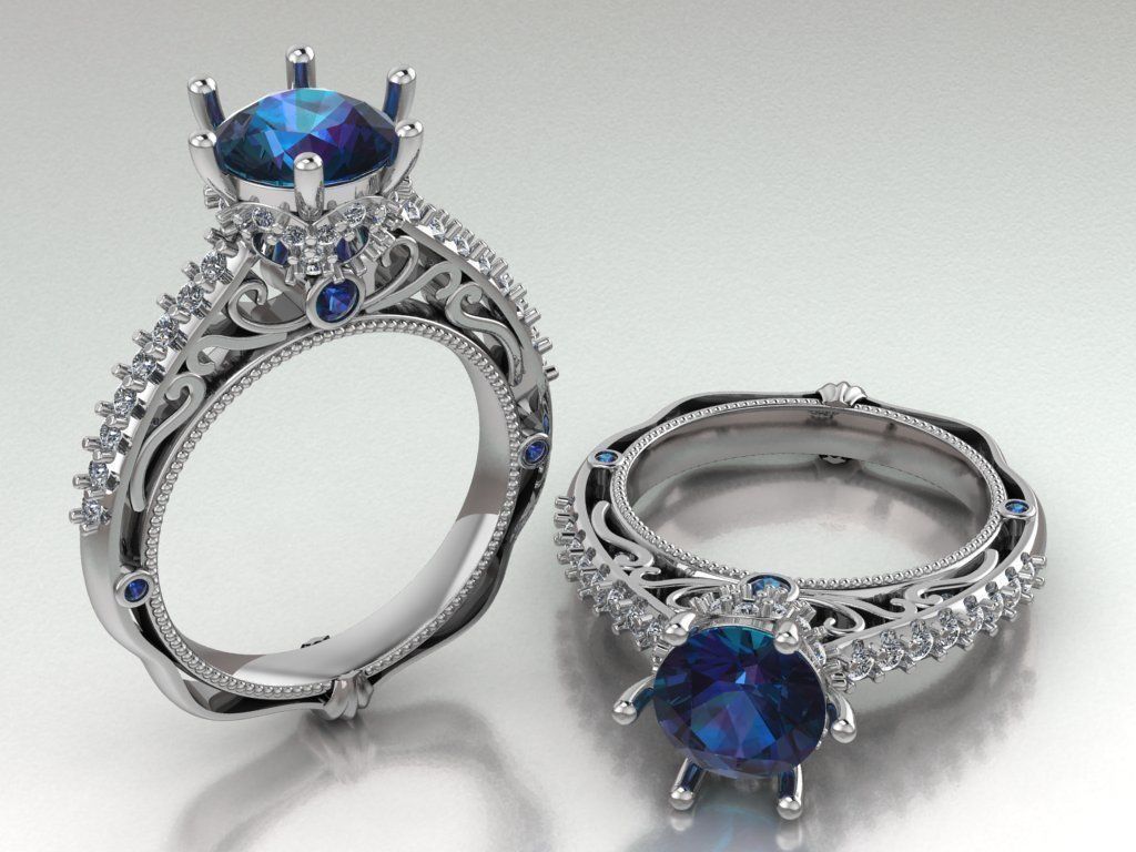 solitaire ring  3D print model_14