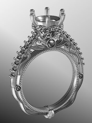 solitaire ring  3D print model_41