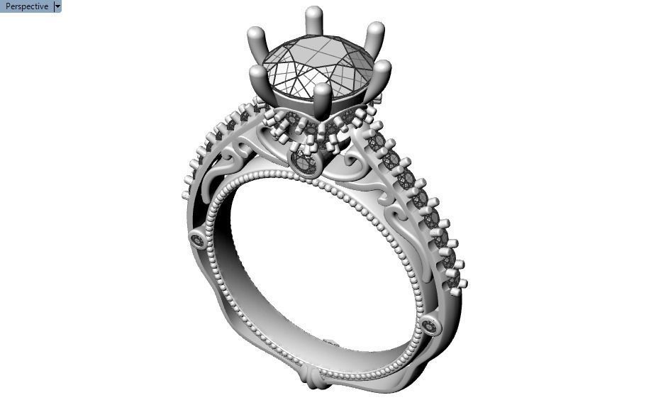 solitaire ring  3D print model_31
