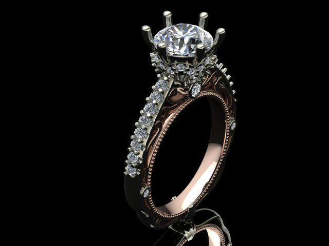 solitaire ring  3D print model_26