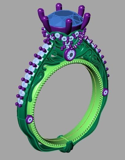 solitaire ring  3D print model_16