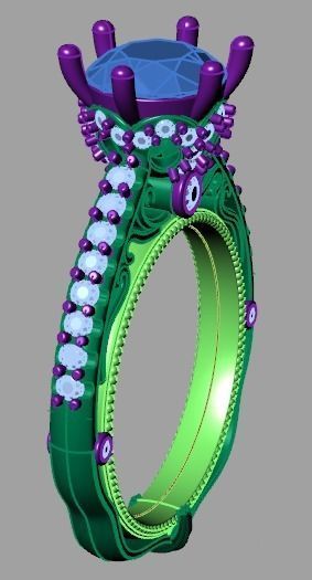 solitaire ring  3D print model_27