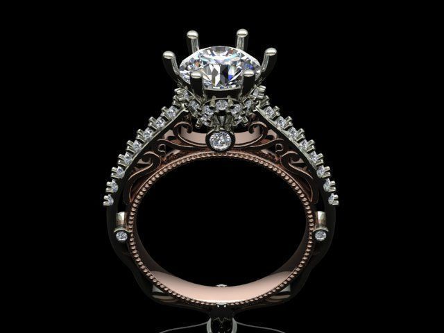 solitaire ring  3D print model_15