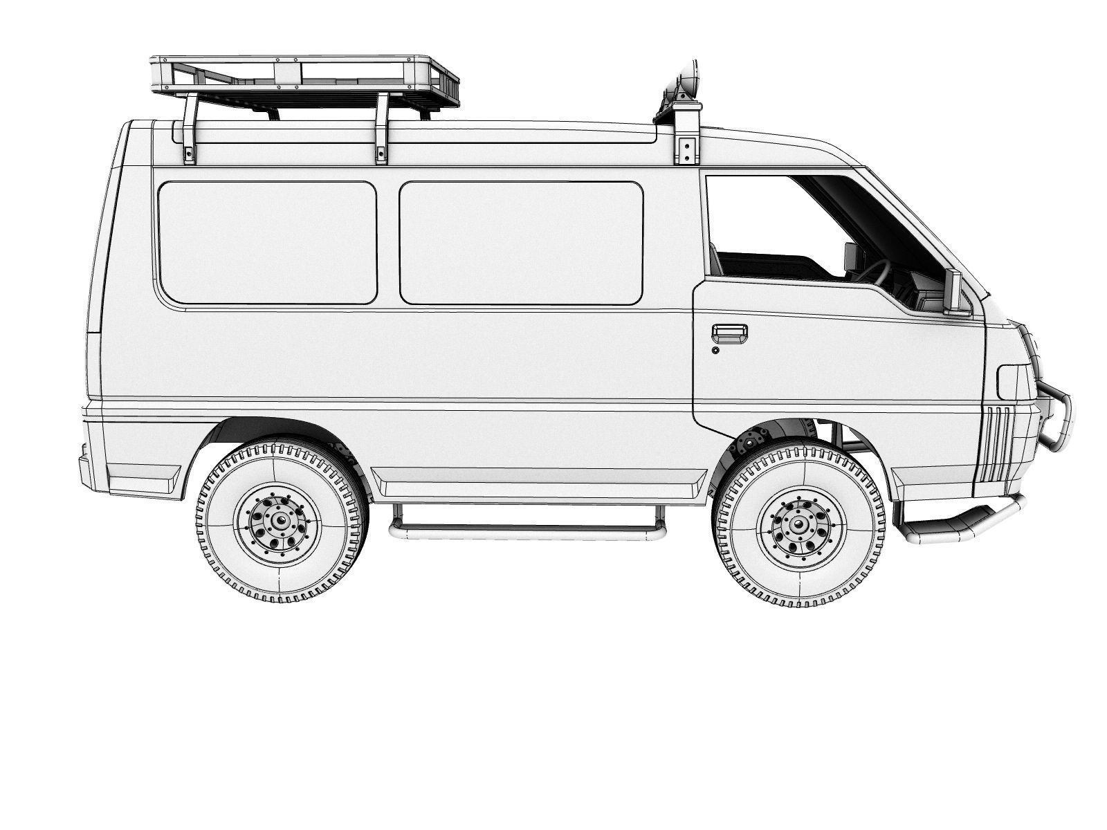 Mitsubishi Delica Star Wagon L300  fully 3d print for TRX4  3D print model_8