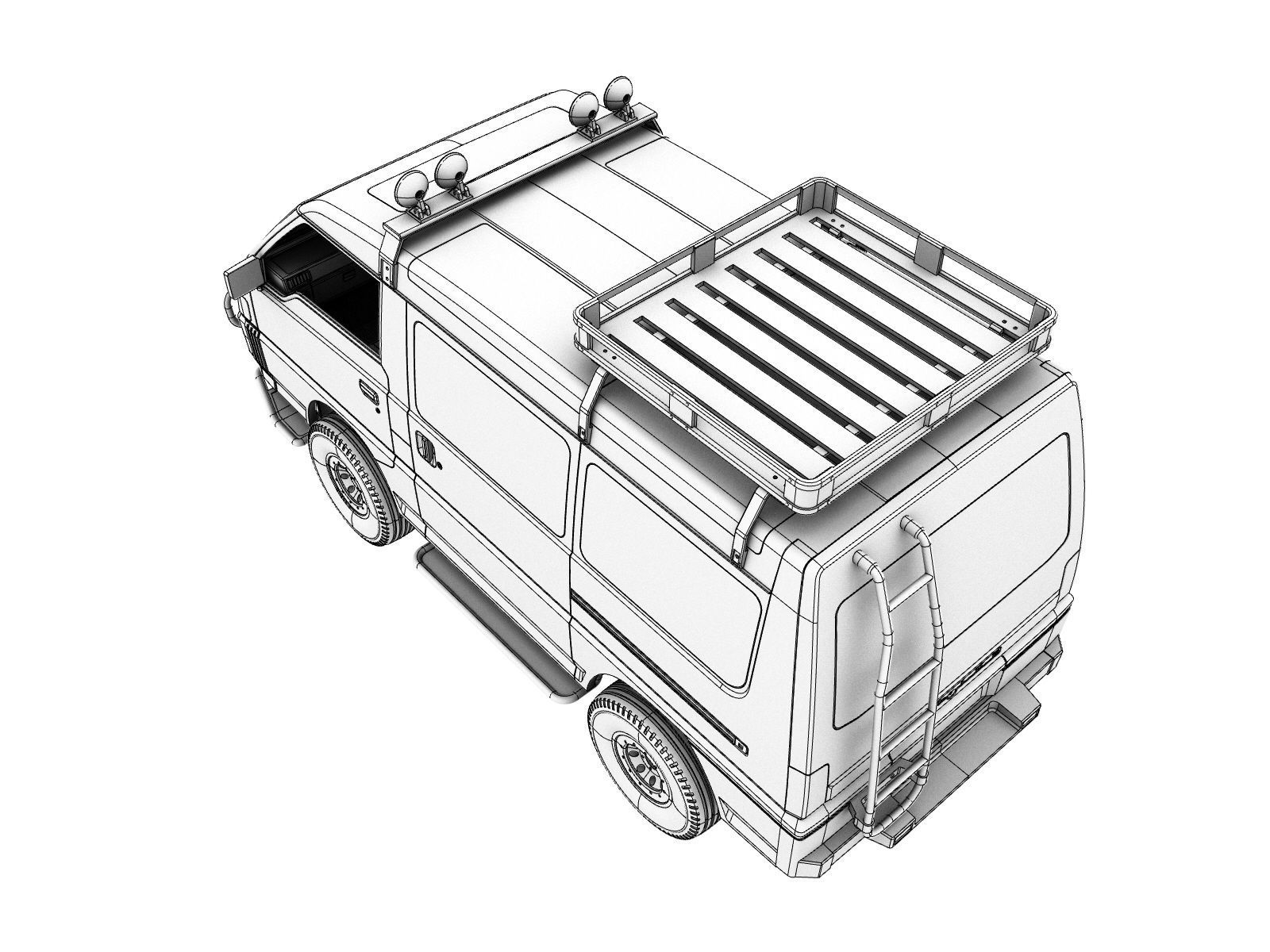 Mitsubishi Delica Star Wagon L300  fully 3d print for TRX4  3D print model_11