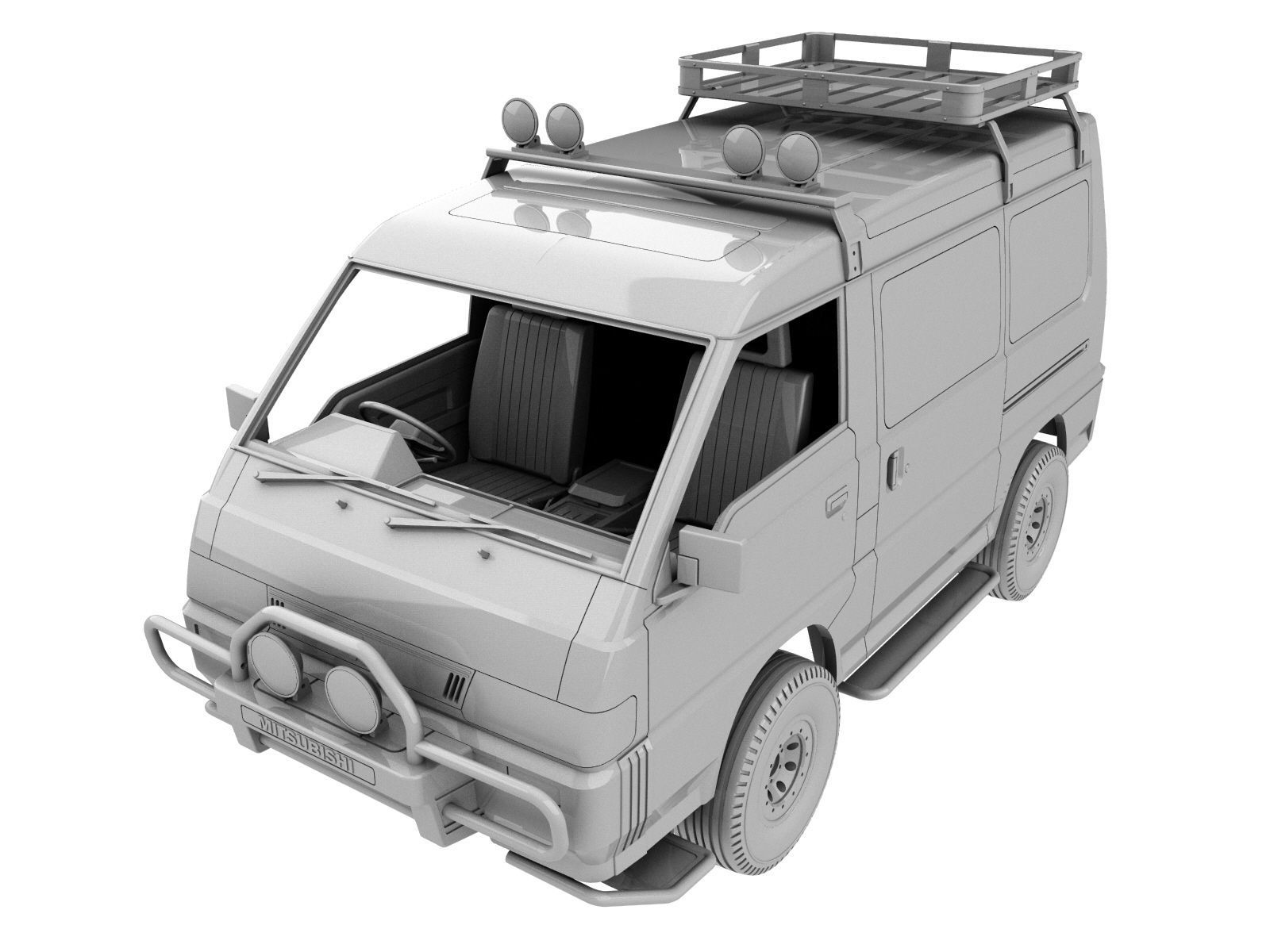 Mitsubishi Delica Star Wagon L300  fully 3d print for TRX4  3D print model_1