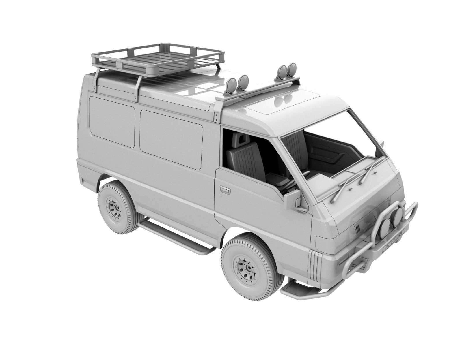 Mitsubishi Delica Star Wagon L300  fully 3d print for TRX4  3D print model_5