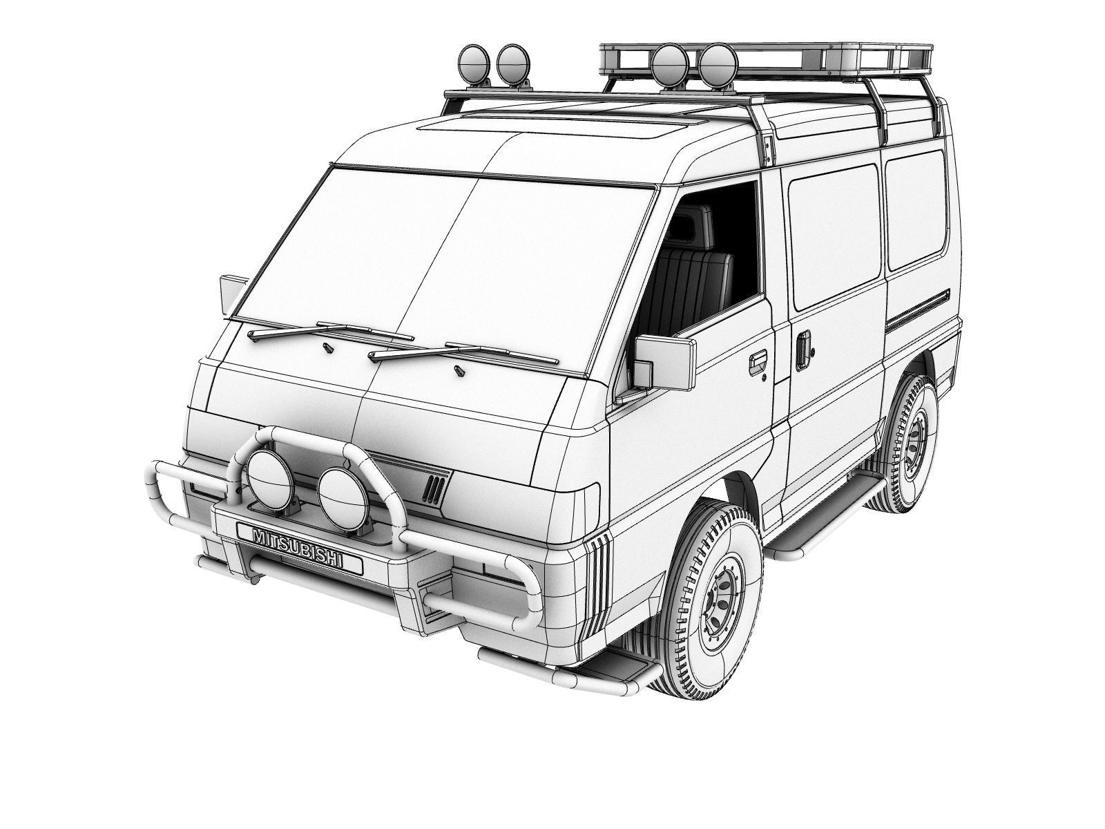 Mitsubishi Delica Star Wagon L300  fully 3d print for TRX4  3D print model_12