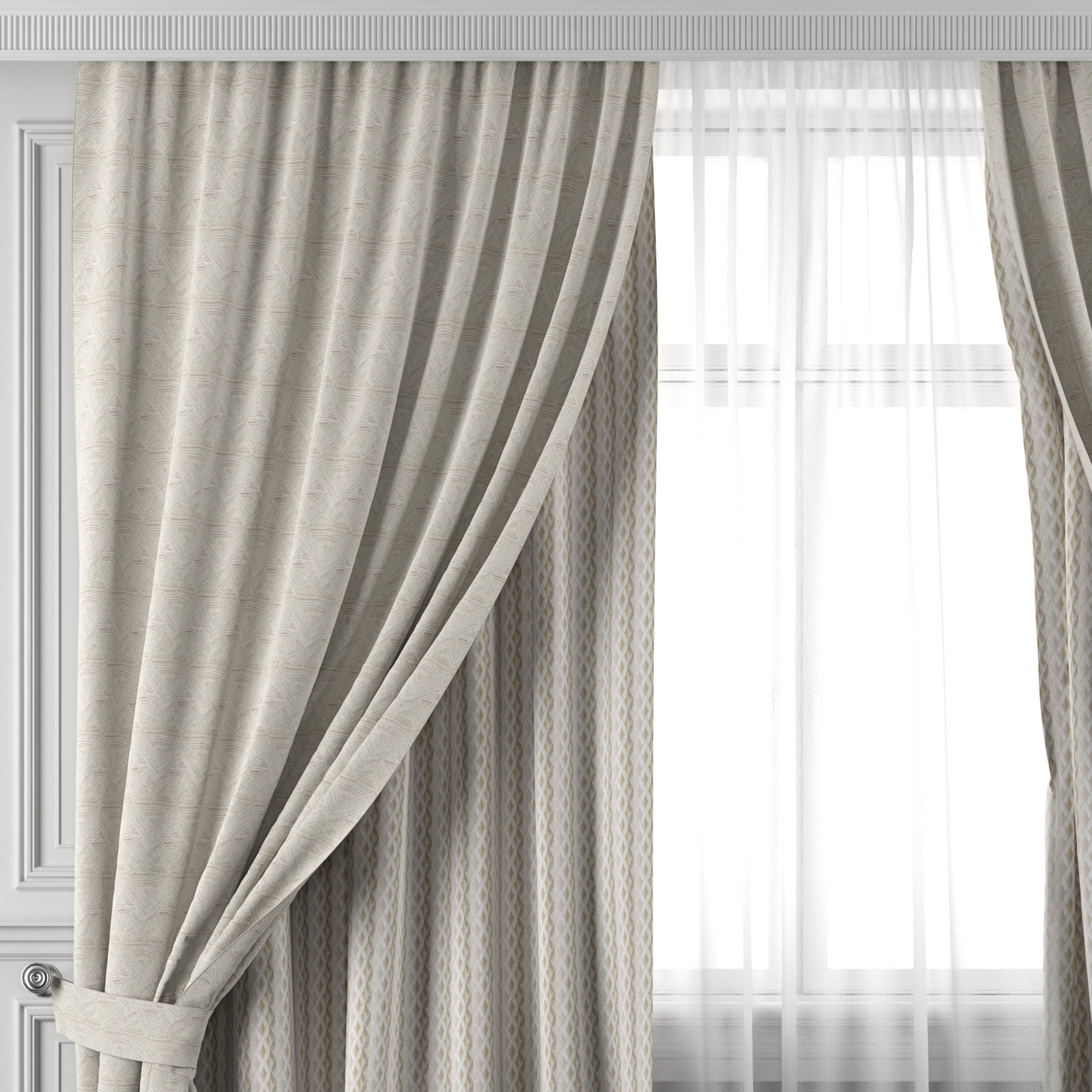 Curtain Set 472 3D model_1