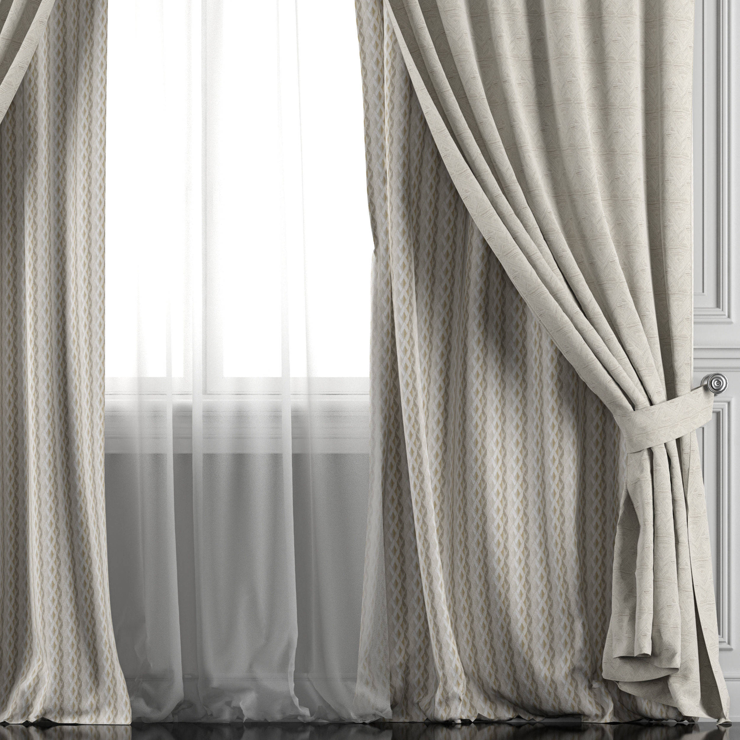 Curtain Set 472 3D model_2