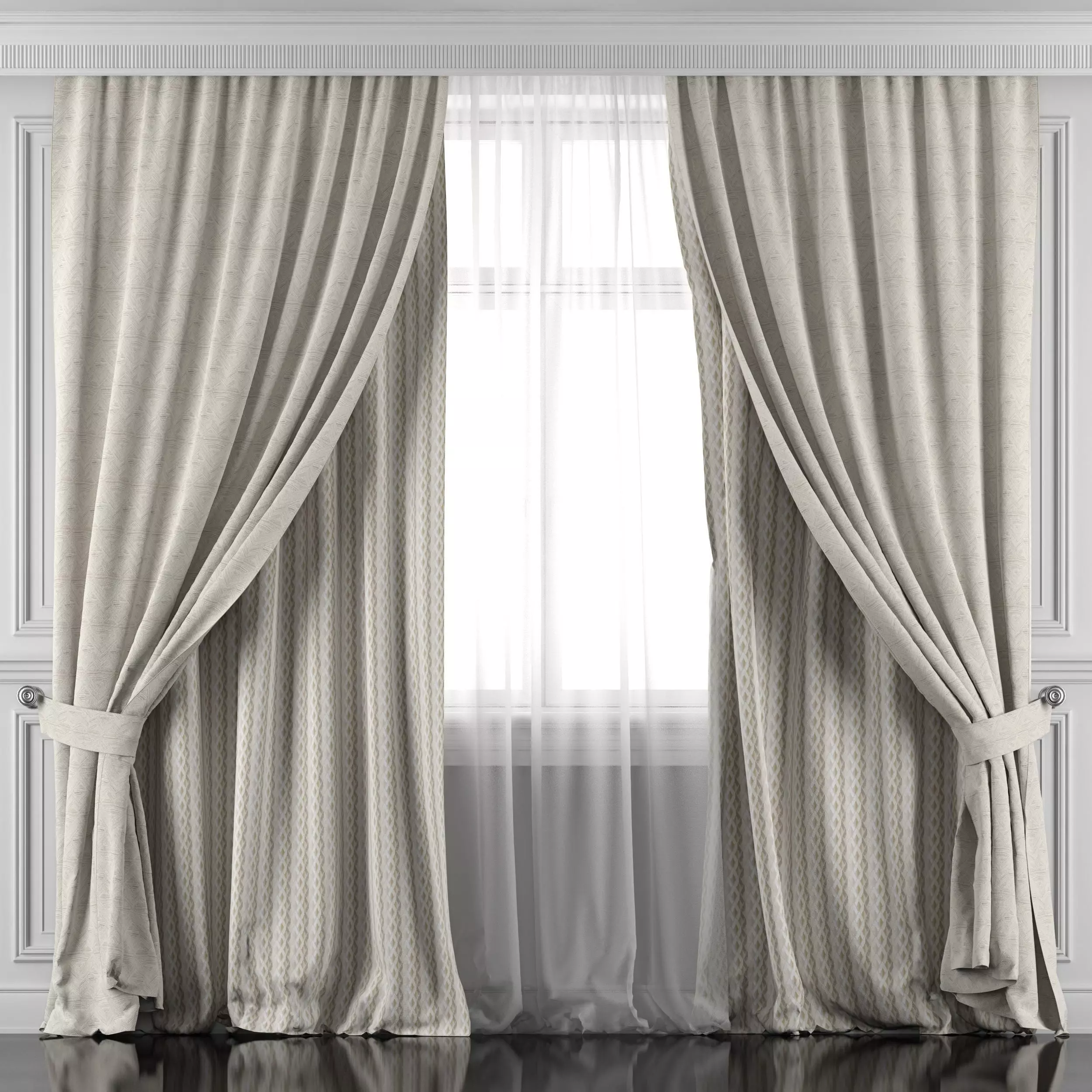 Curtain Set 472 3D model_0
