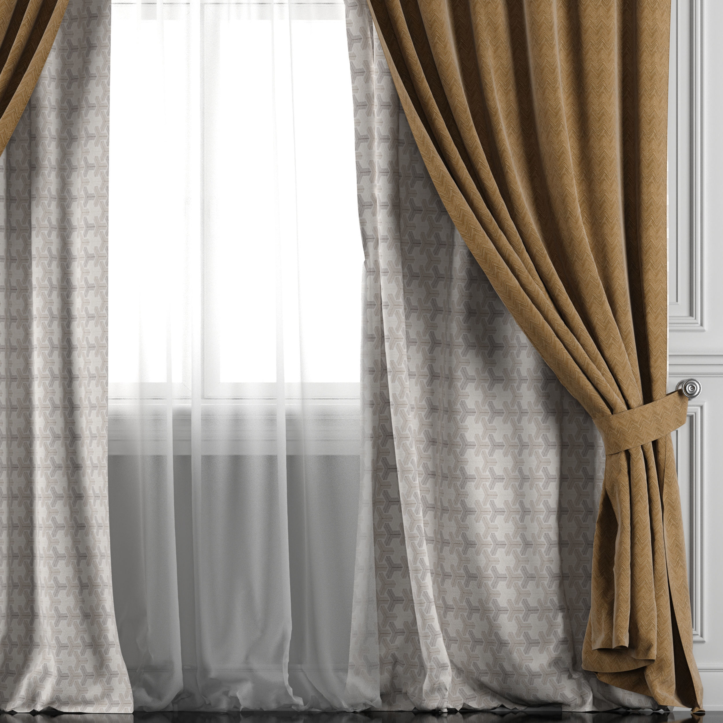 Curtain Set 473 3D model_2