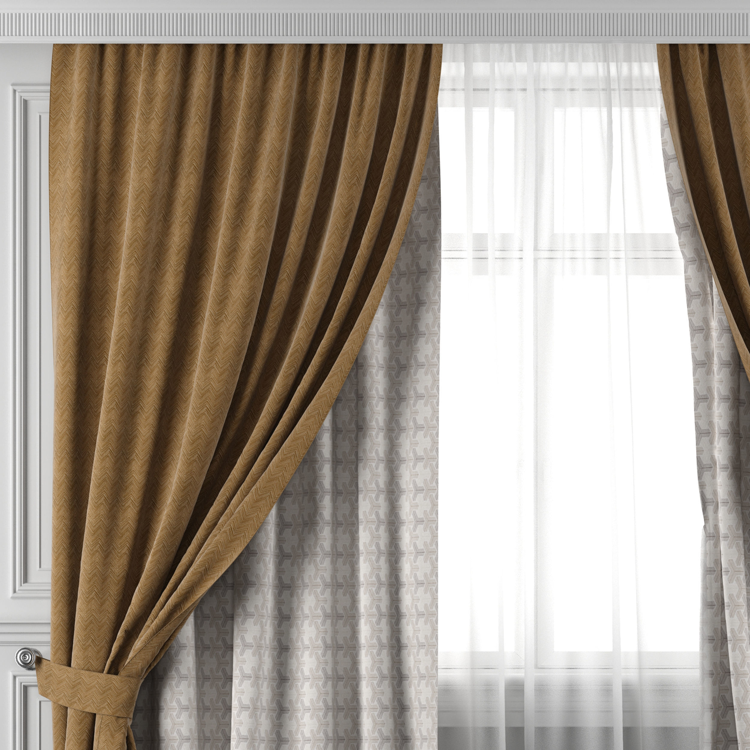 Curtain Set 473 3D model_1