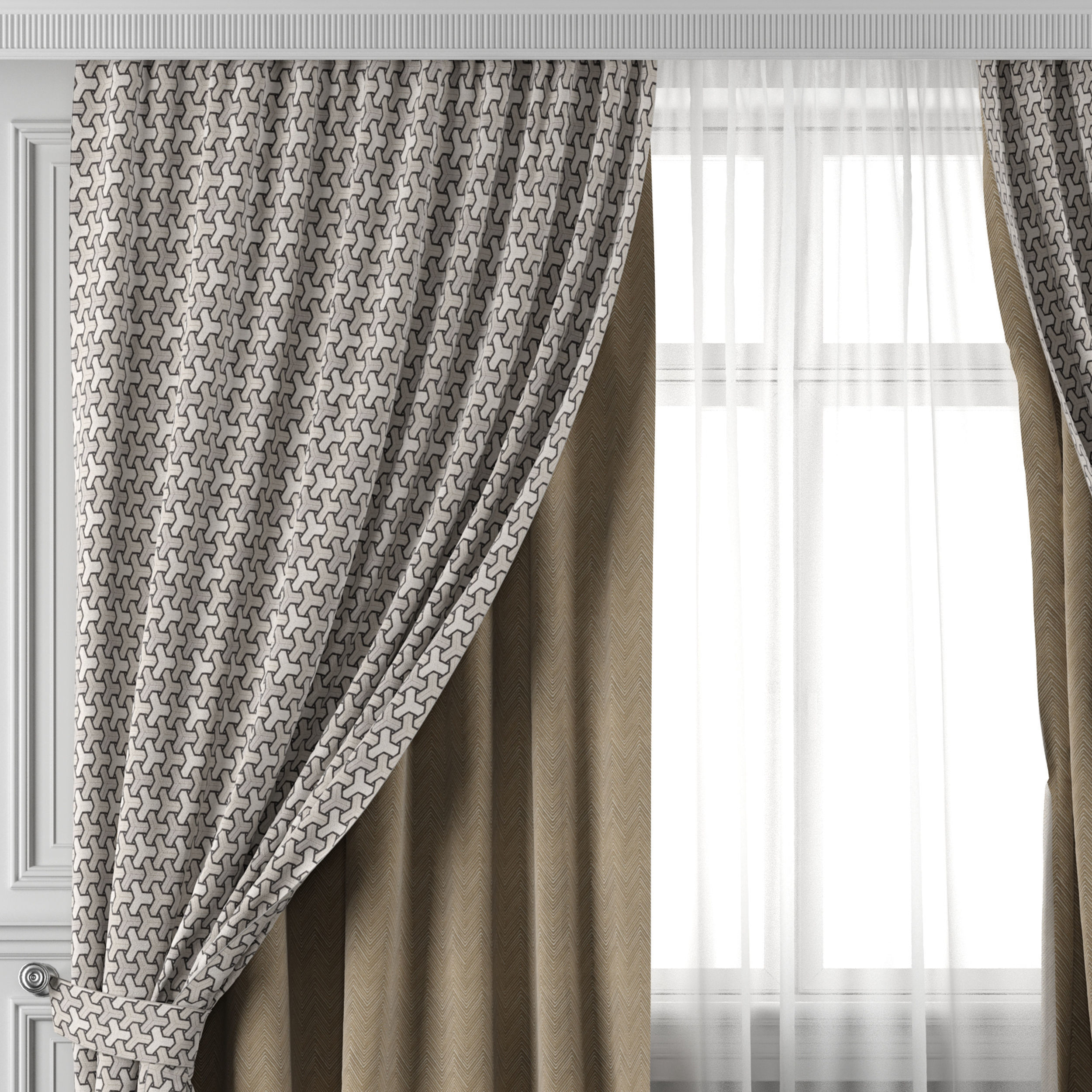 Curtain Set 475 3D model_1