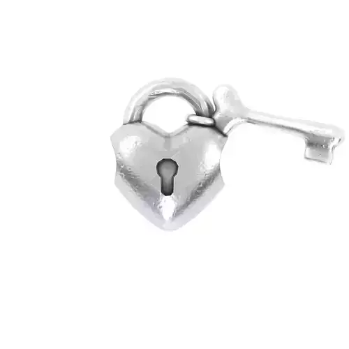 heart and key padlock Charm