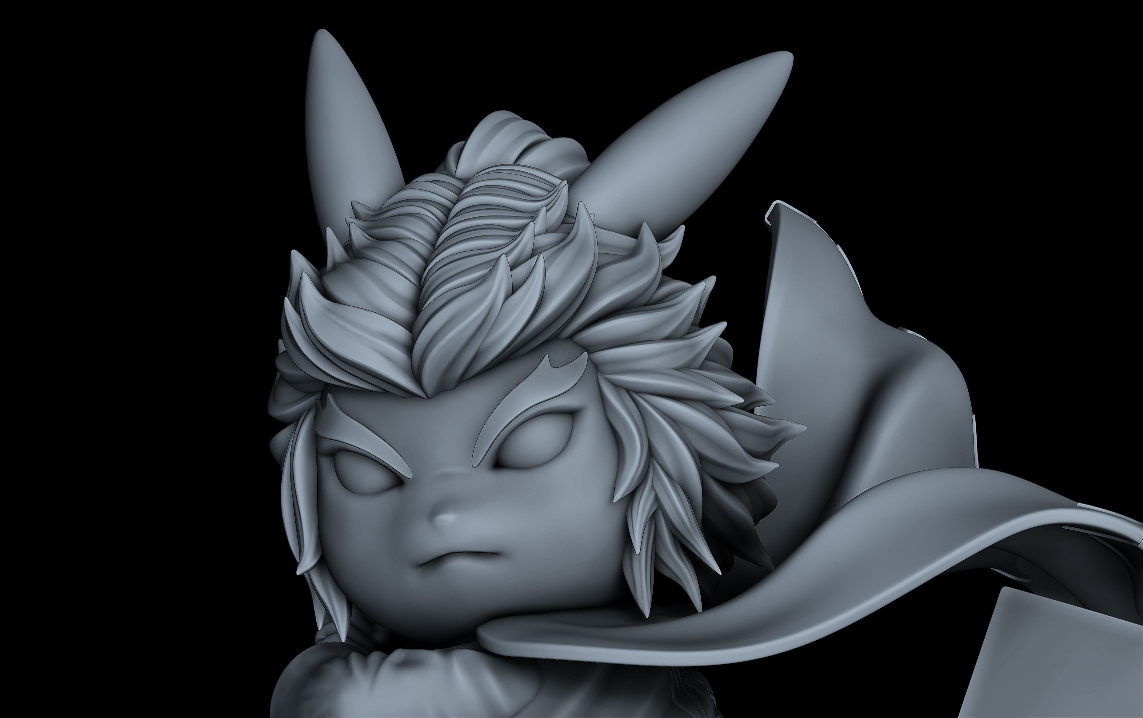 Pikachu cosplay Rengoku kyojuro 3D print model_1