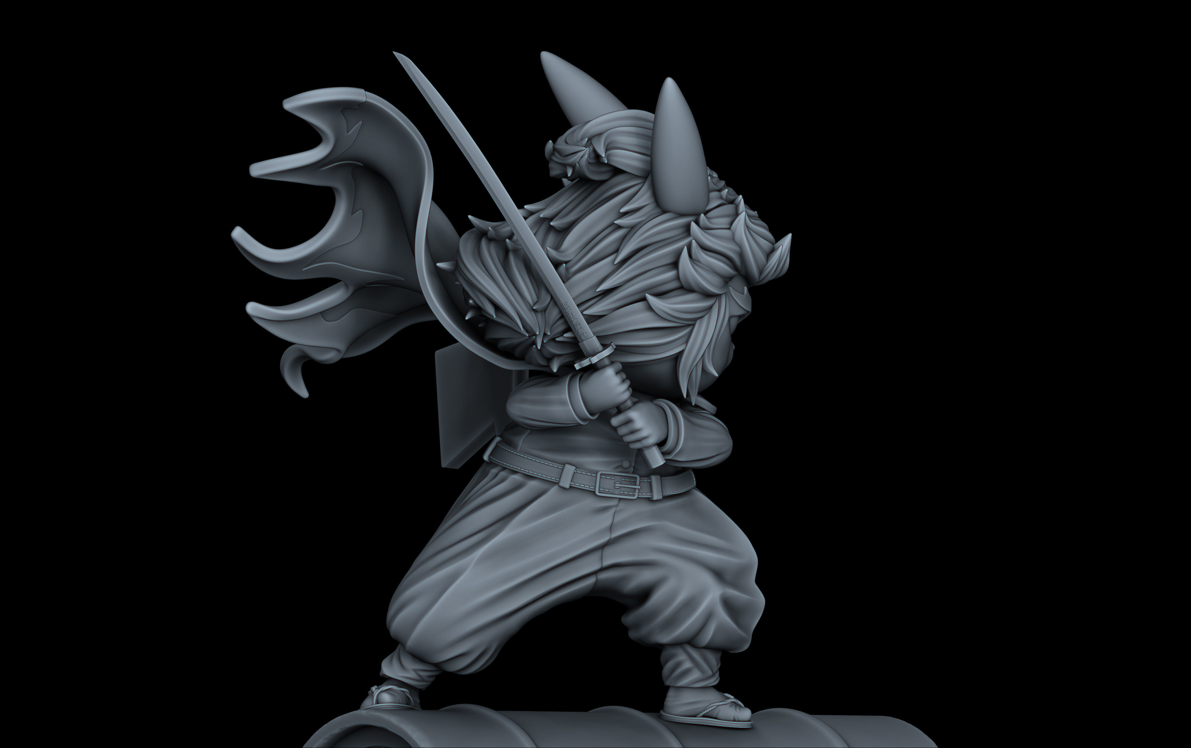 Pikachu cosplay Rengoku kyojuro 3D print model_3