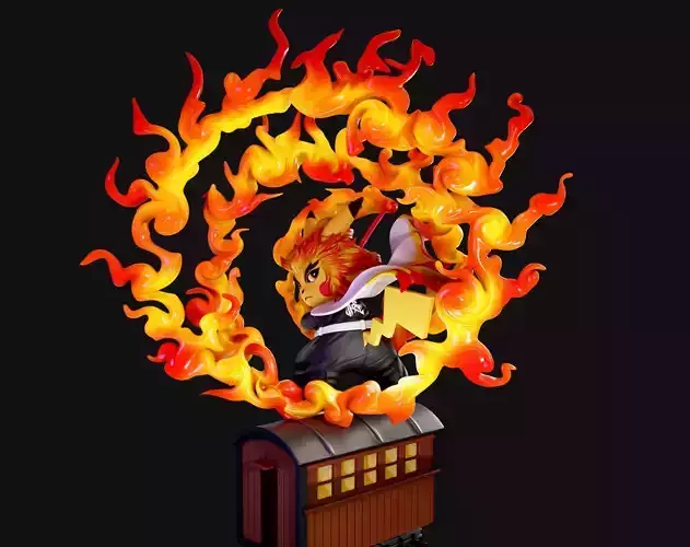 Pikachu cosplay Rengoku kyojuro