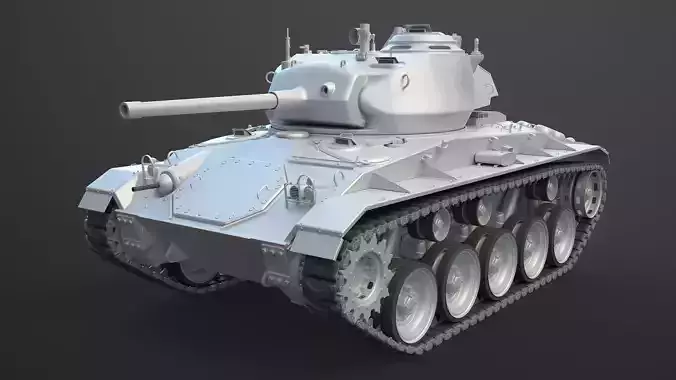 M24 Chaffee Light Tank High-Poly 3D model