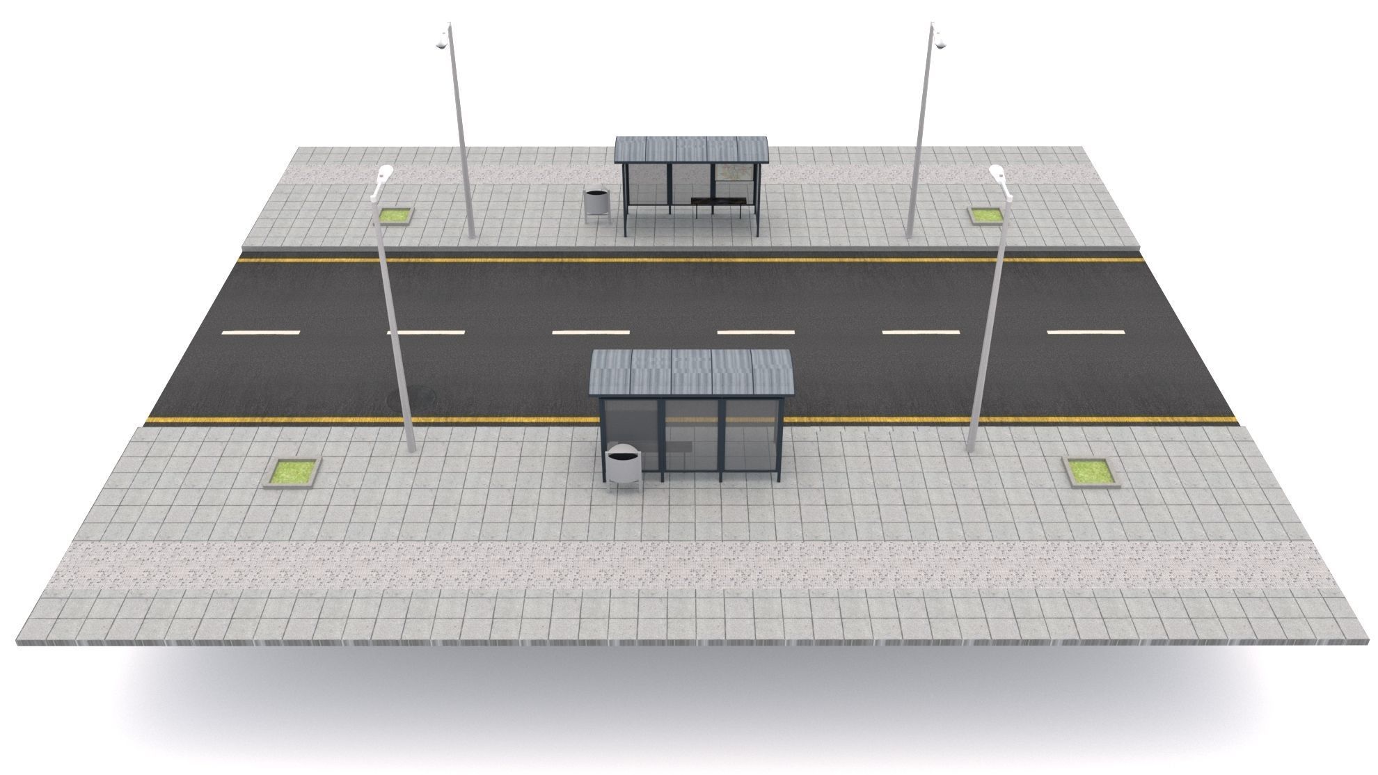 Streets Road Collection 3D model_4