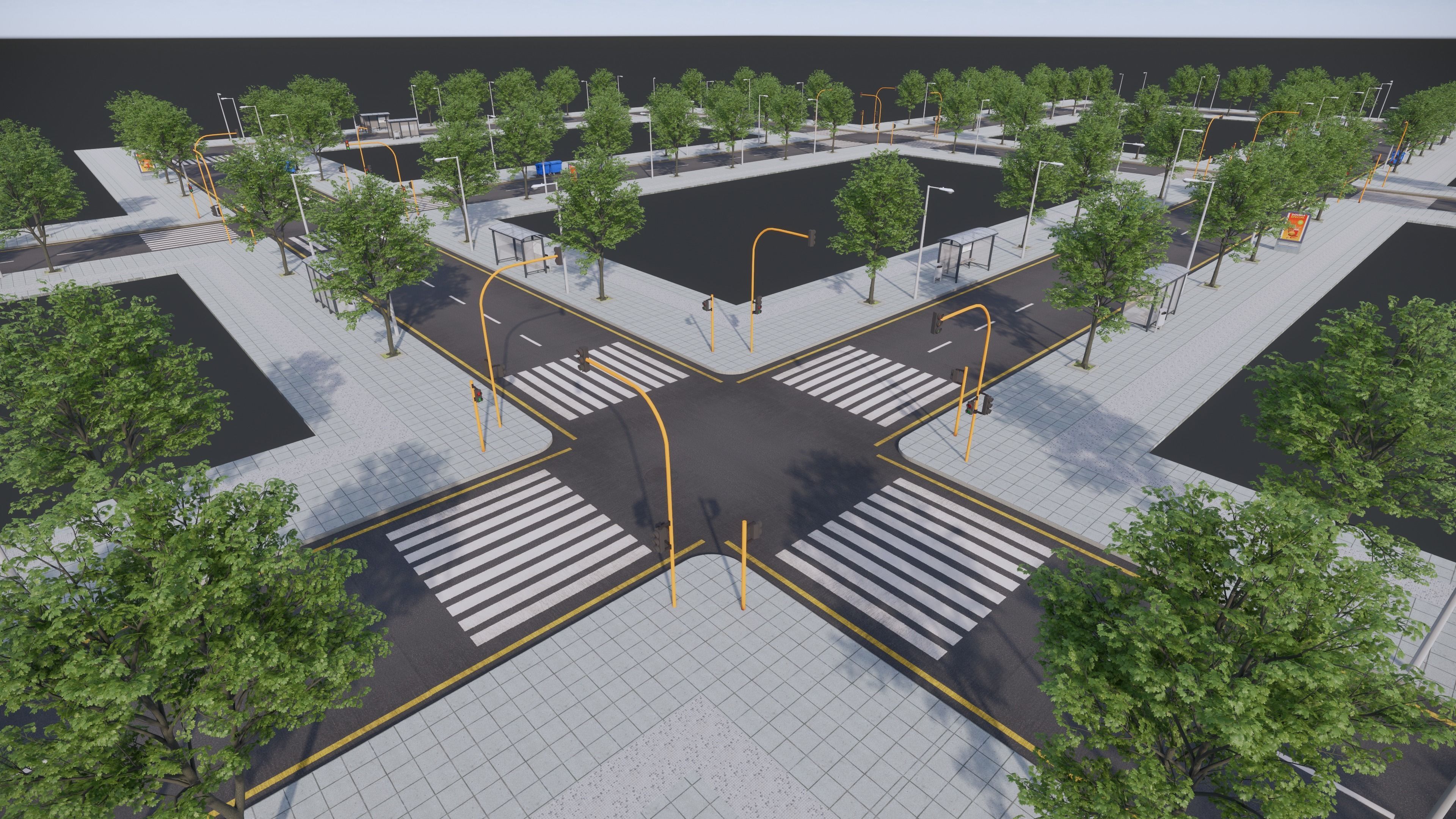 Streets Road Collection 3D model_7
