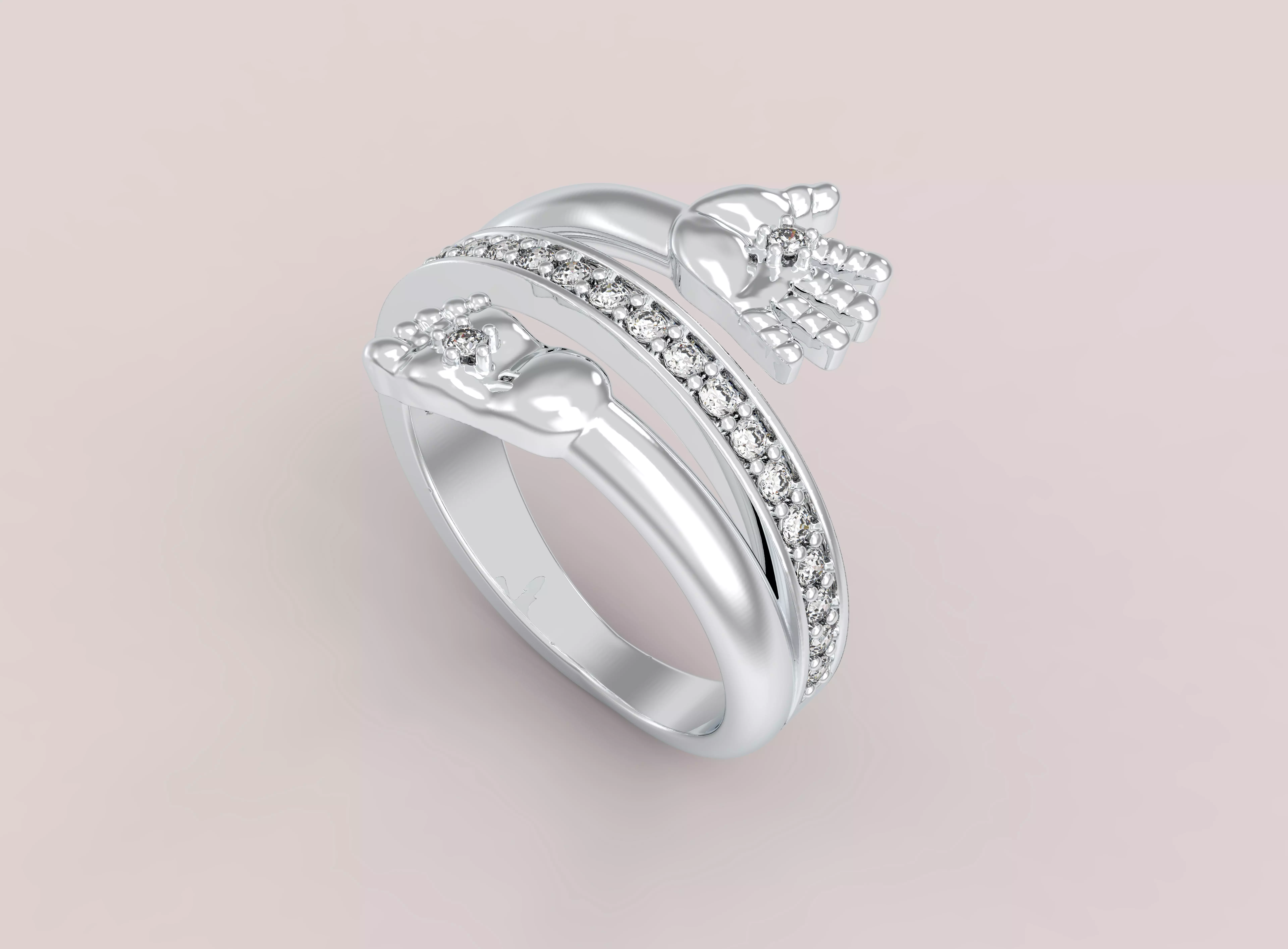 Baby foot and hand ring 3D print model
