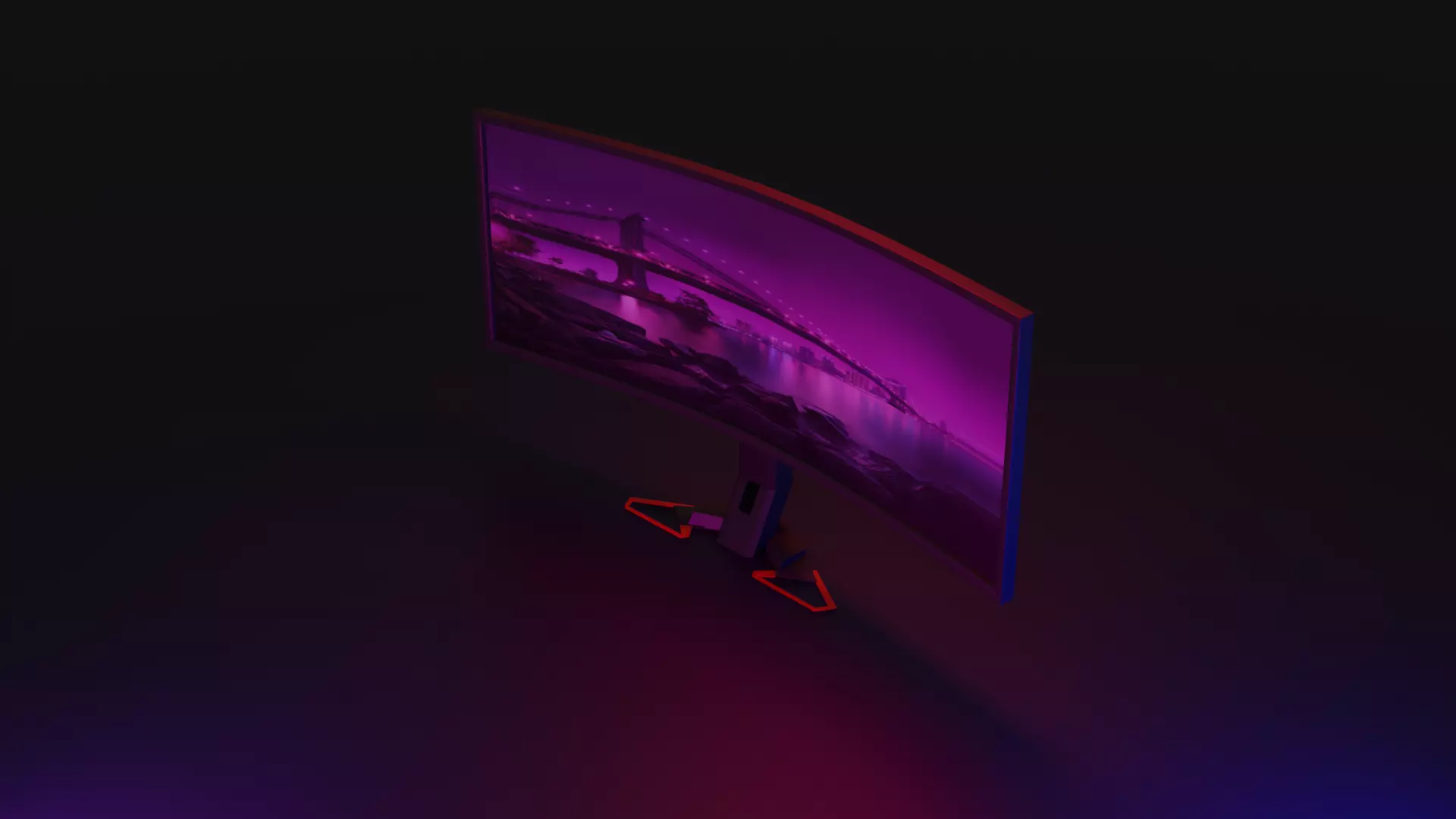screen curved monitor Free 3D model_0