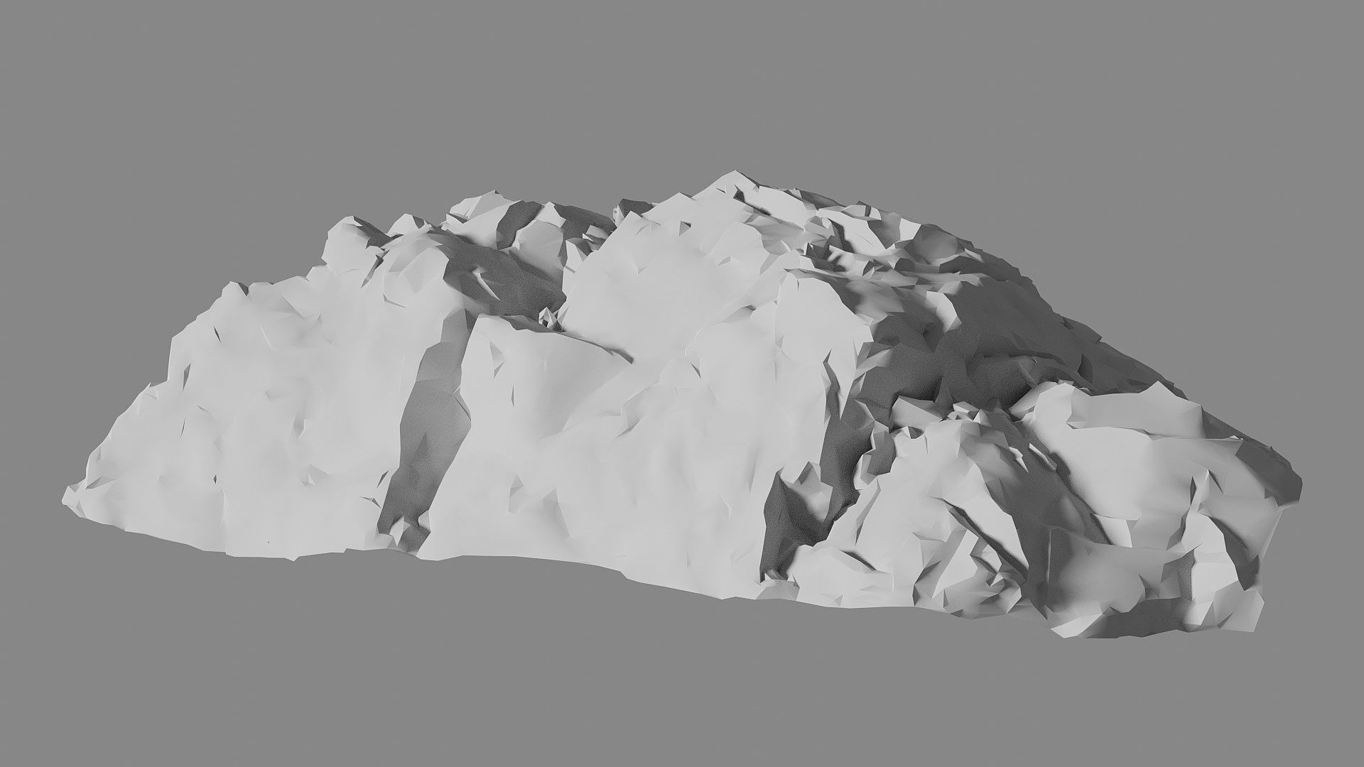 Cracked rock Low-poly 3D model_9