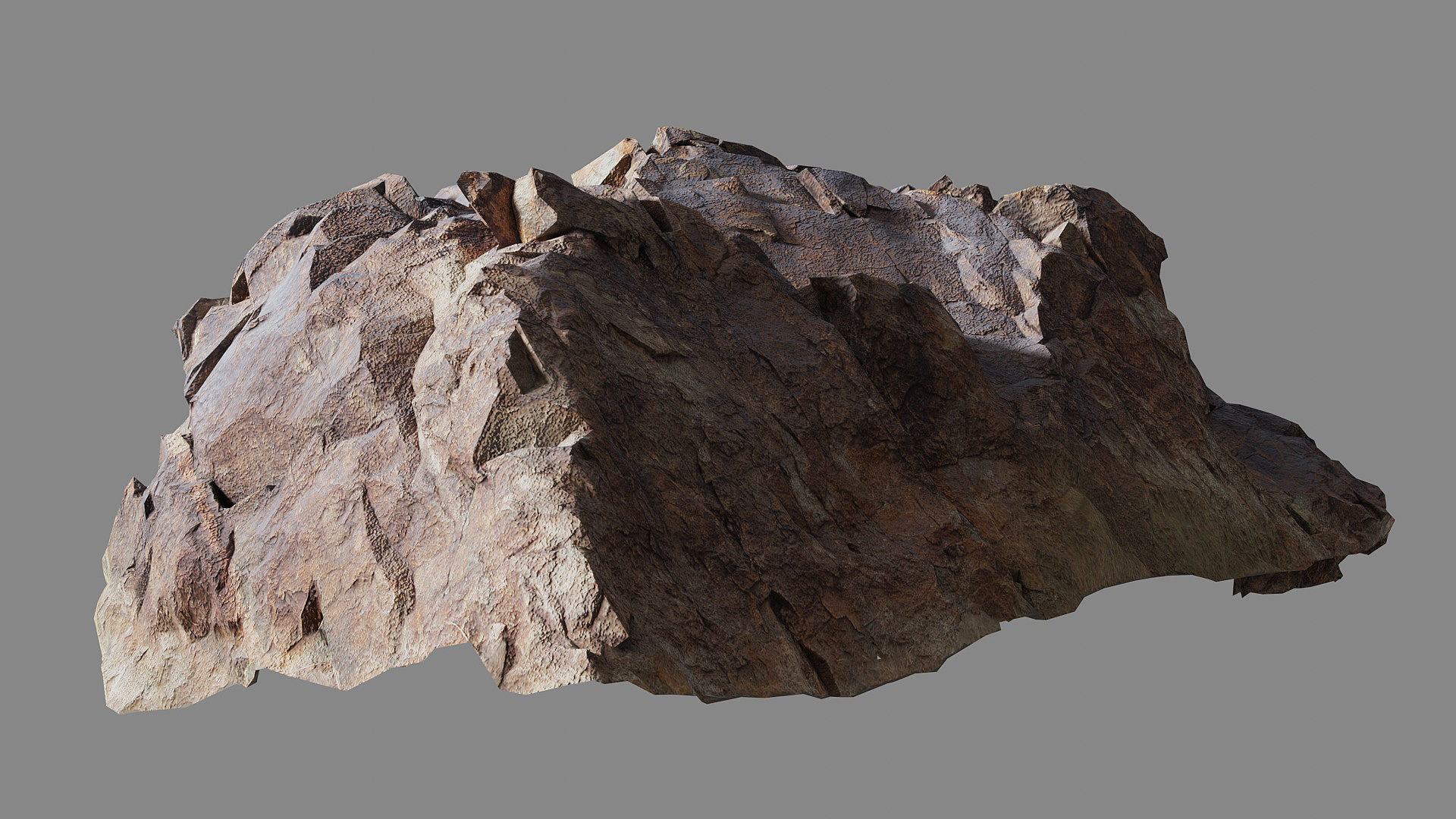 Cracked rock Low-poly 3D model_8