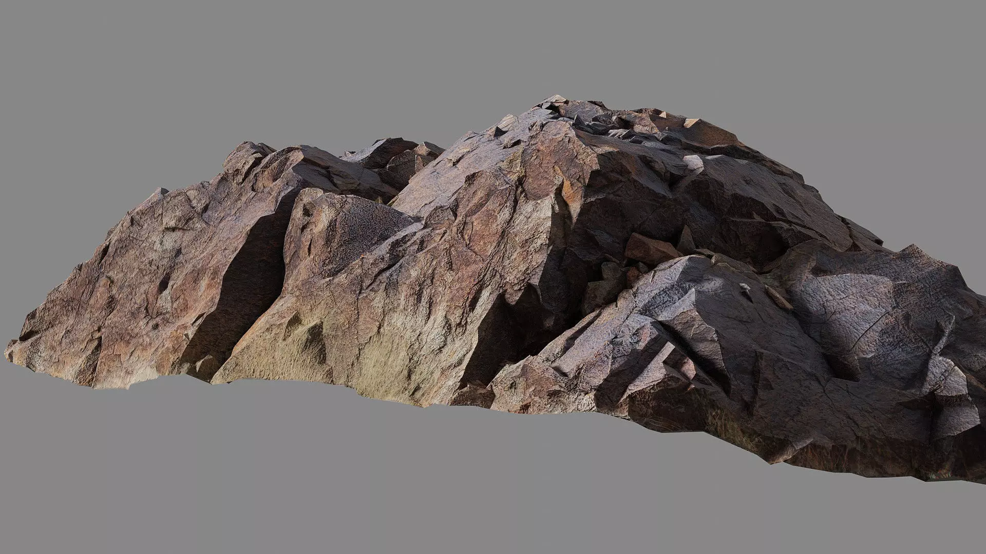 Cracked rock Low-poly 3D model_0