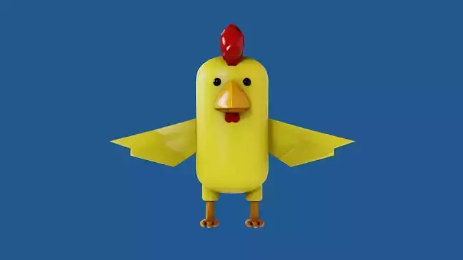 Chicken toy Low-poly 3D model