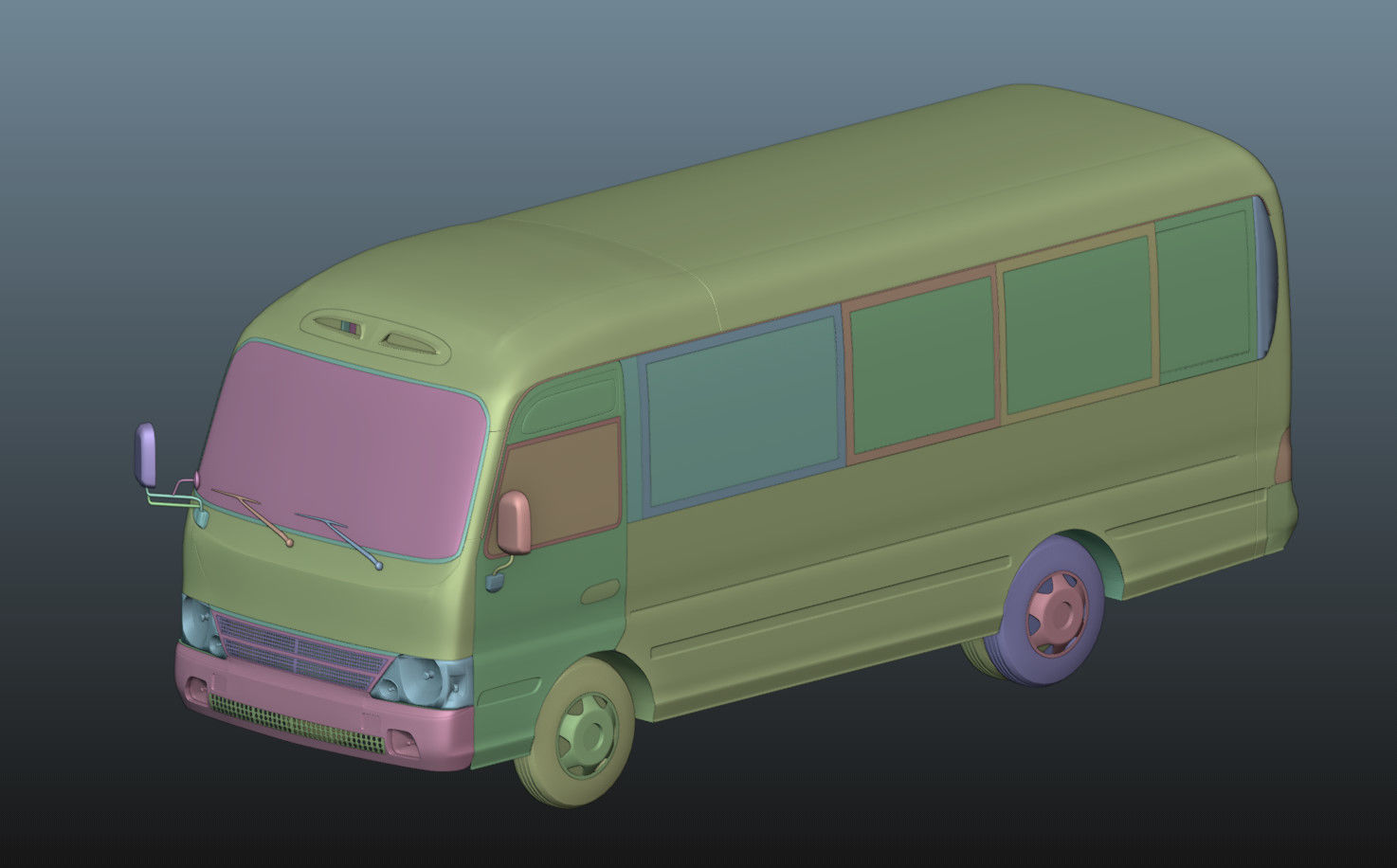 Hyundai County 3D Model Low-poly 3D model_34