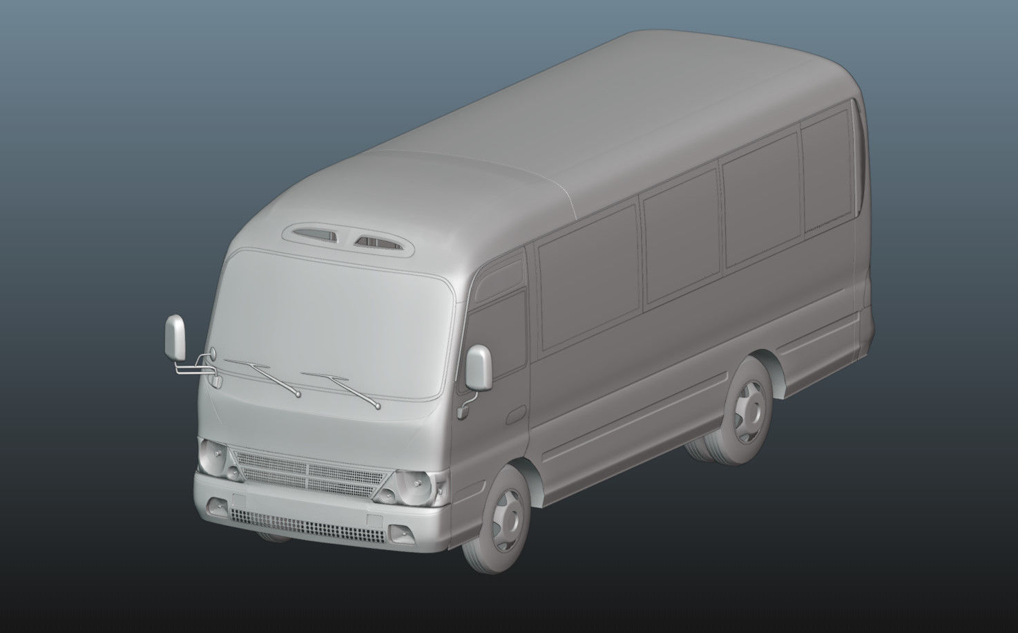 Hyundai County 3D Model Low-poly 3D model_29