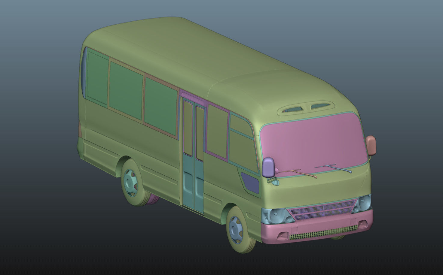 Hyundai County 3D Model Low-poly 3D model_32