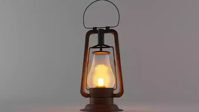 Lantren old fashioned lantern 3D model